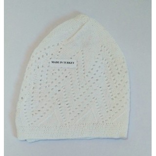 Prayer cap for men- Turkish made in white color 